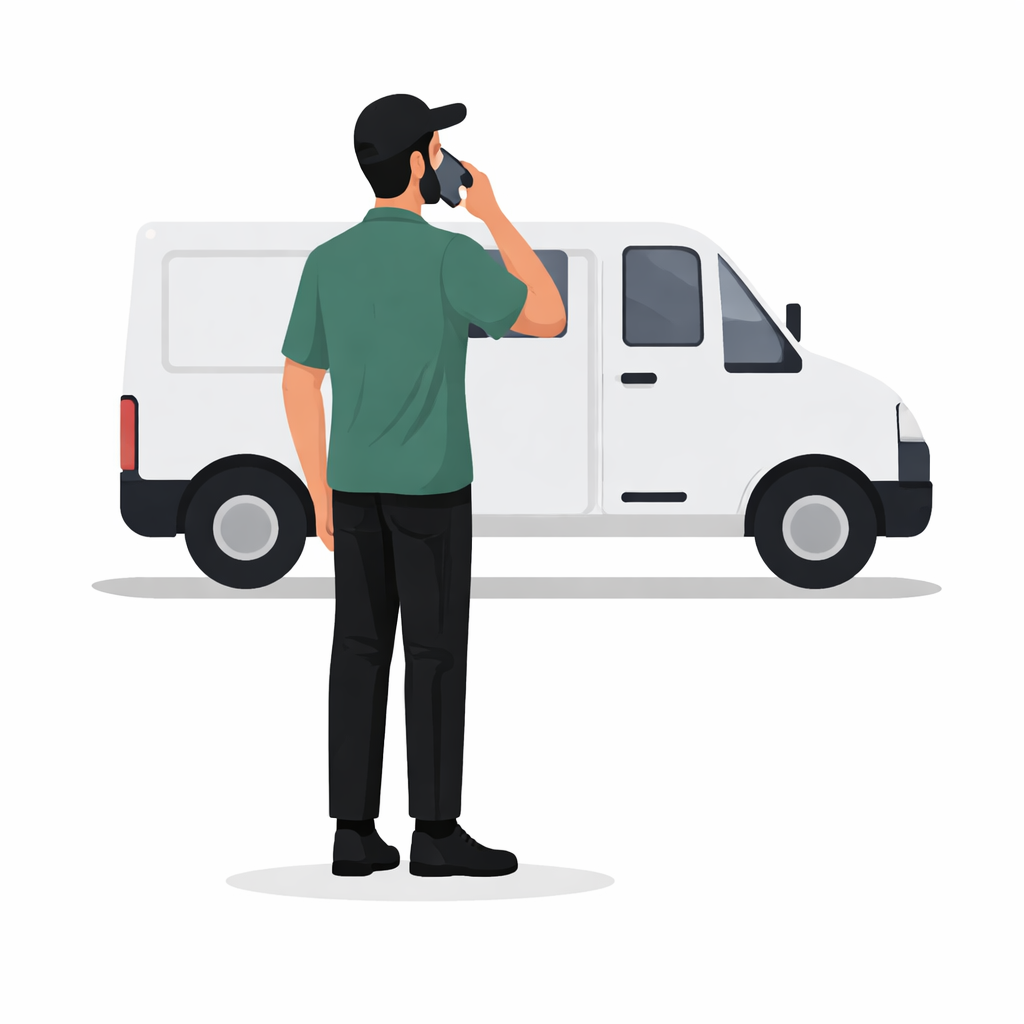 Delivery driver providing support